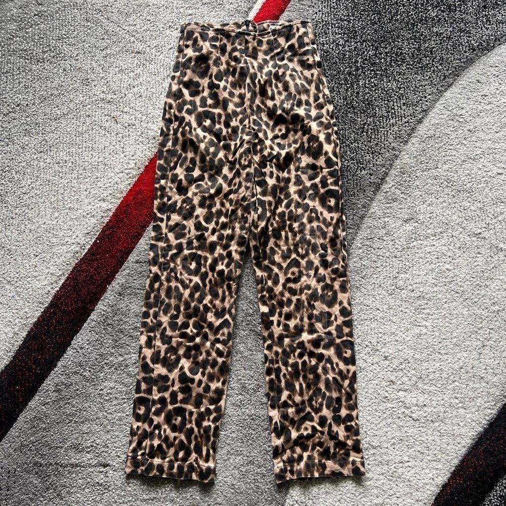 Reformation Leopard Print Skinny Pull On Jeans